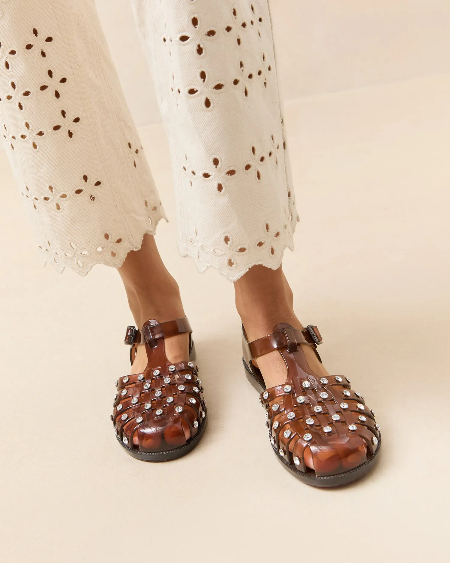 Rhys Brown Glitter Jelly Sandal