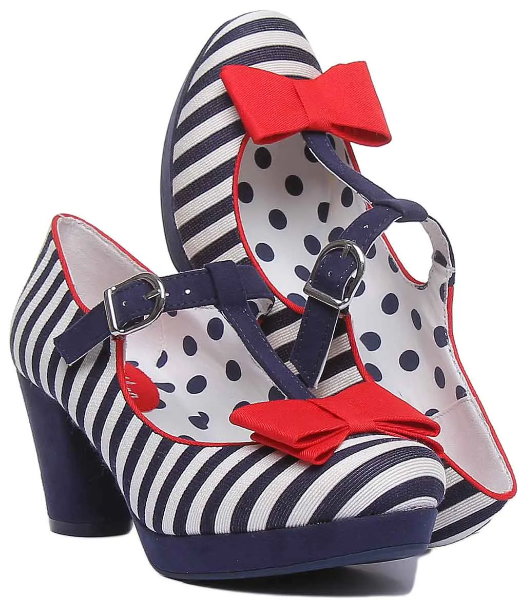 Ruby Shoo Jazz In Navy White