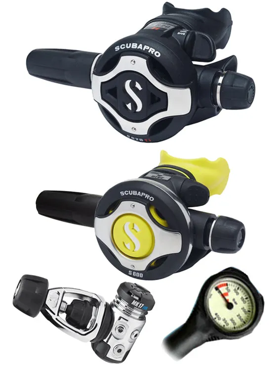 Scubapro Regulator Set: MK17 Evo (DIN or Yoke) / S620 Ti / Octopus & Free Termo Gauge