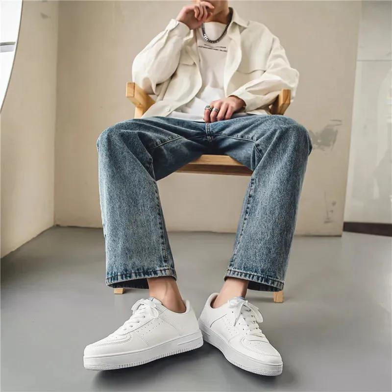 Sohiwoo Men Shoes Casual Sports Comfortable with Anti Slip Breathable Versatile Trend Fashion Wear Resistant Minimal Design Board Shoes