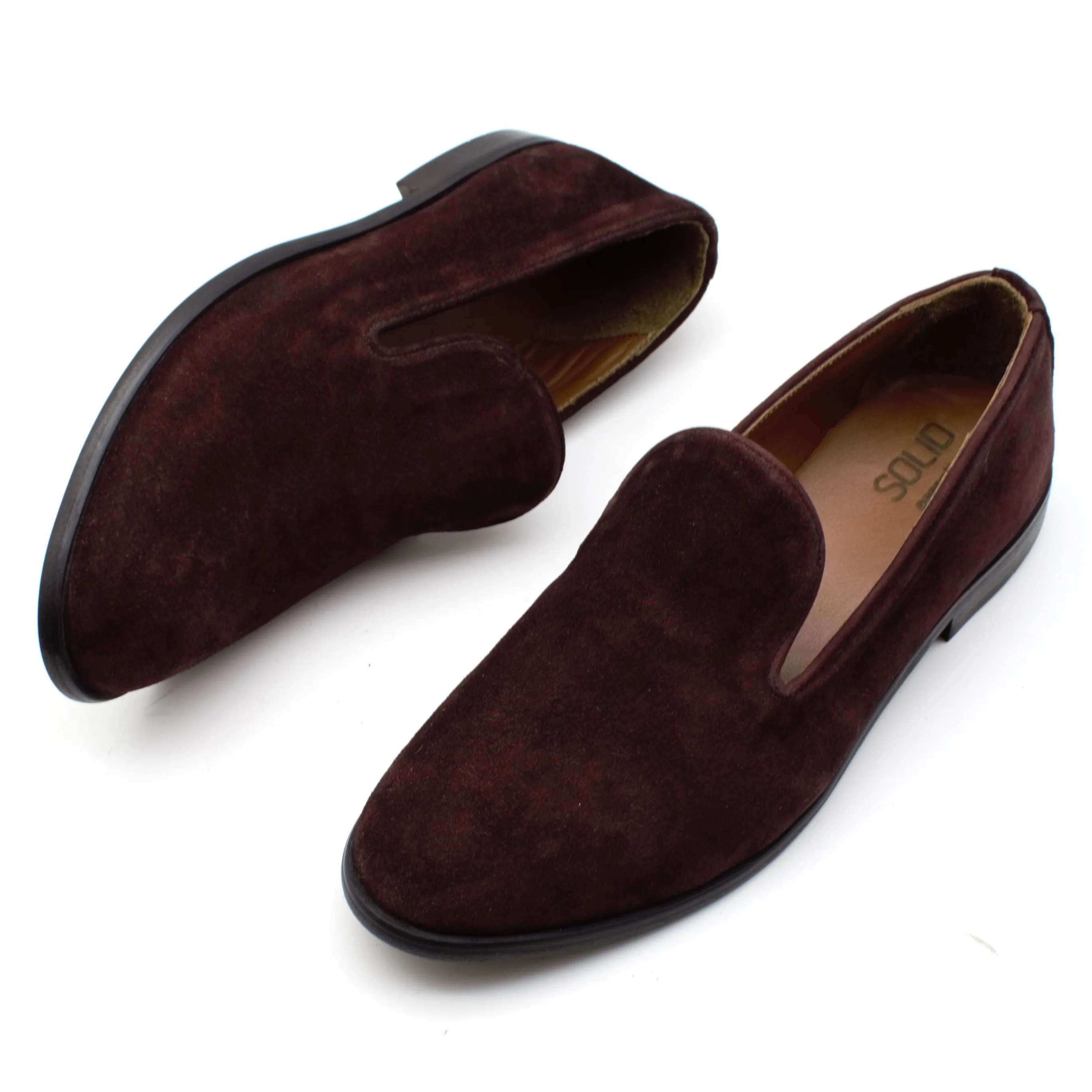 Suede Velvet Loafers / Black Sole