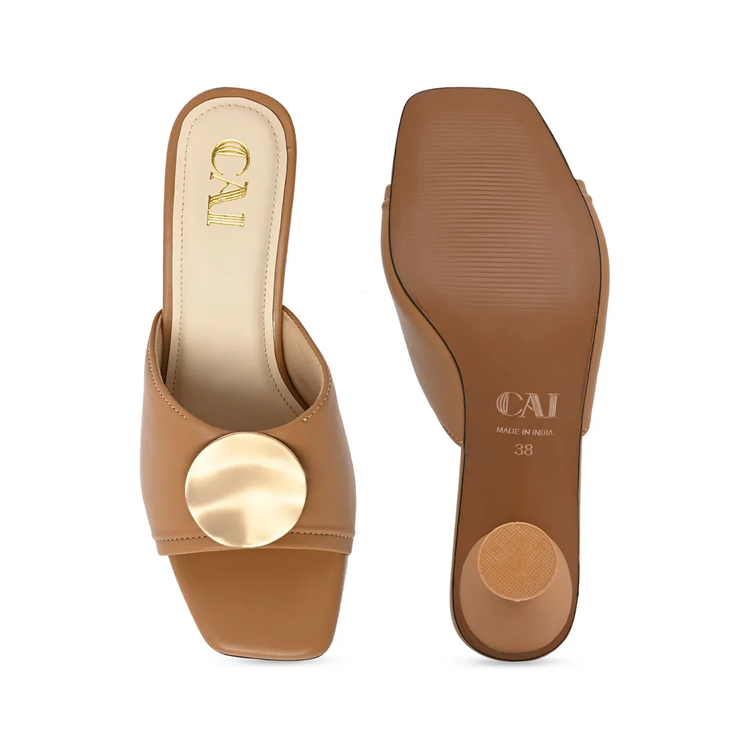 Tan Coin Heels