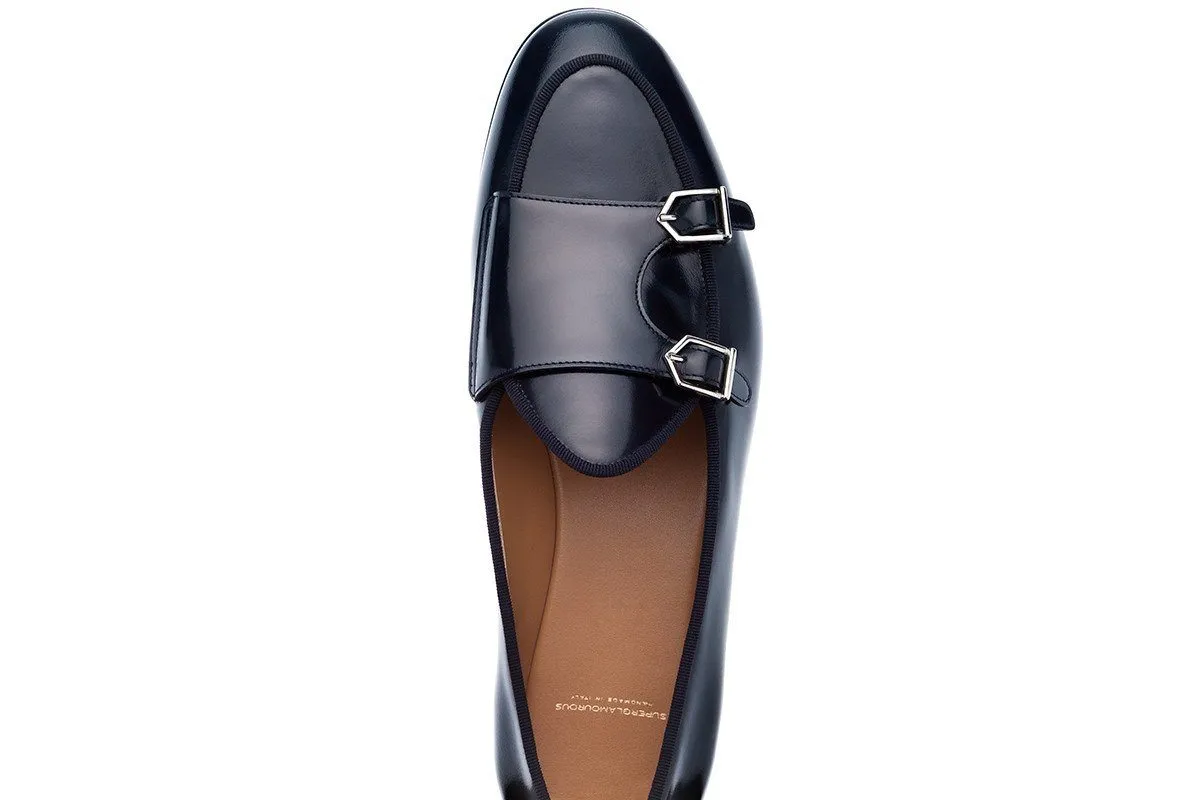 TANGERINE 7 BRUSHED NAVY BELGIAN LOAFERS