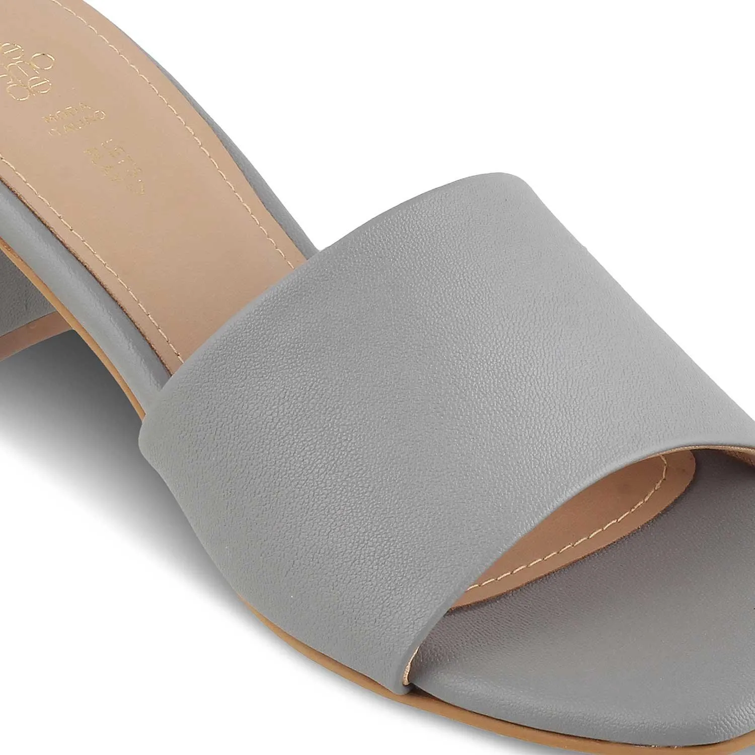 The Bariz Grey Women's Casual Block Heel Sandals Tresmode