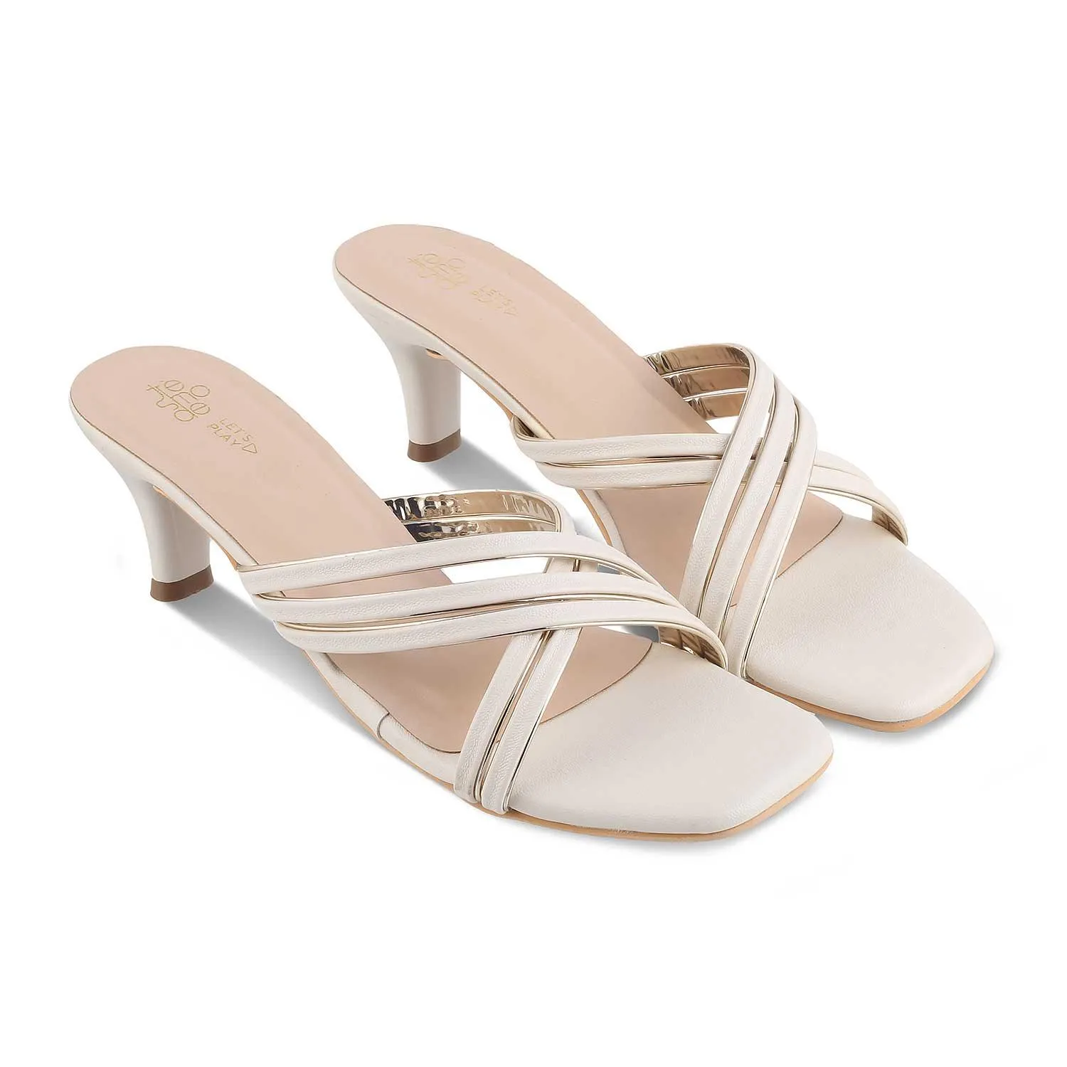 The Natty Beige Women's Dress Heel Sandals Tresmode