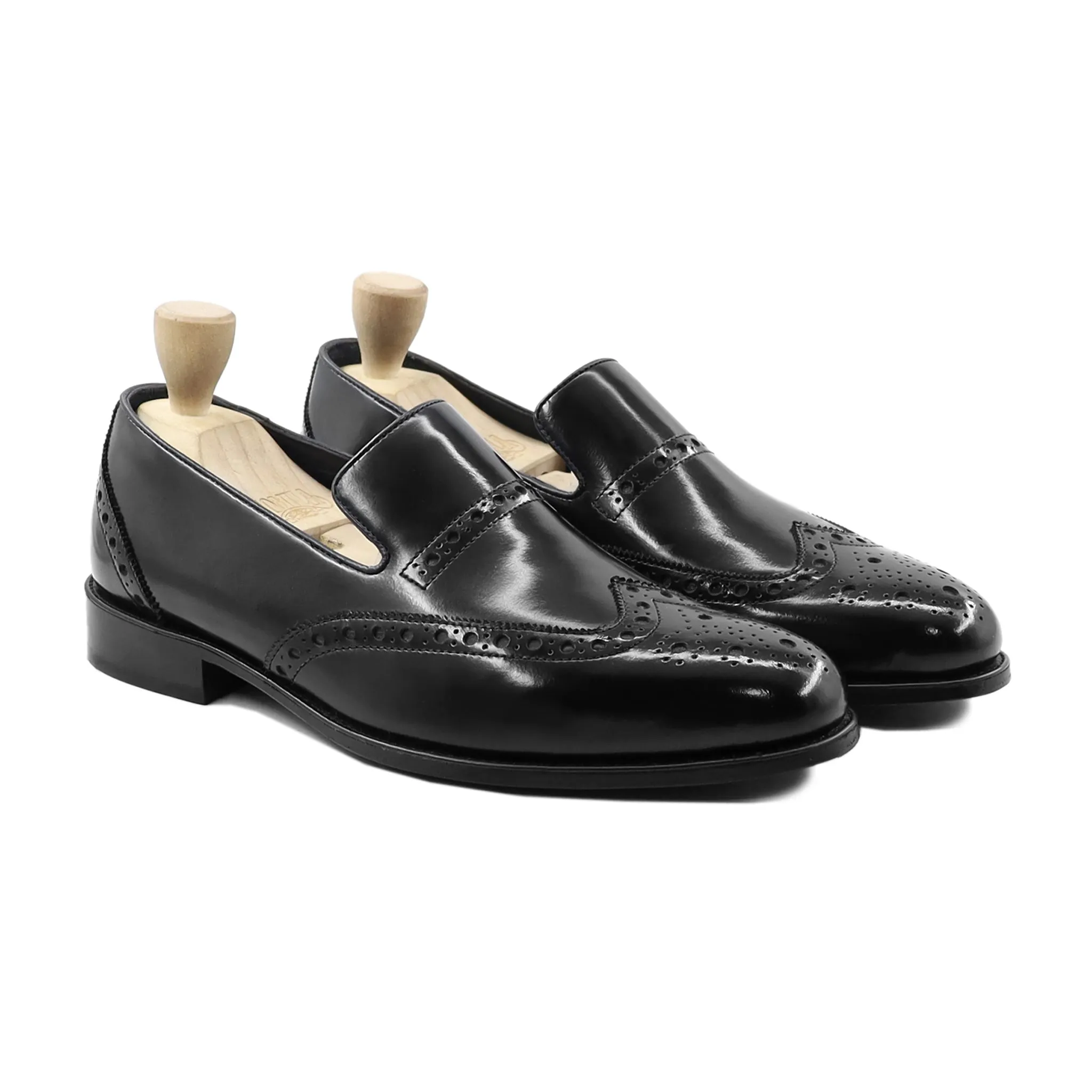 Toshiro - Men's Black Box Leather High Shine Loafer