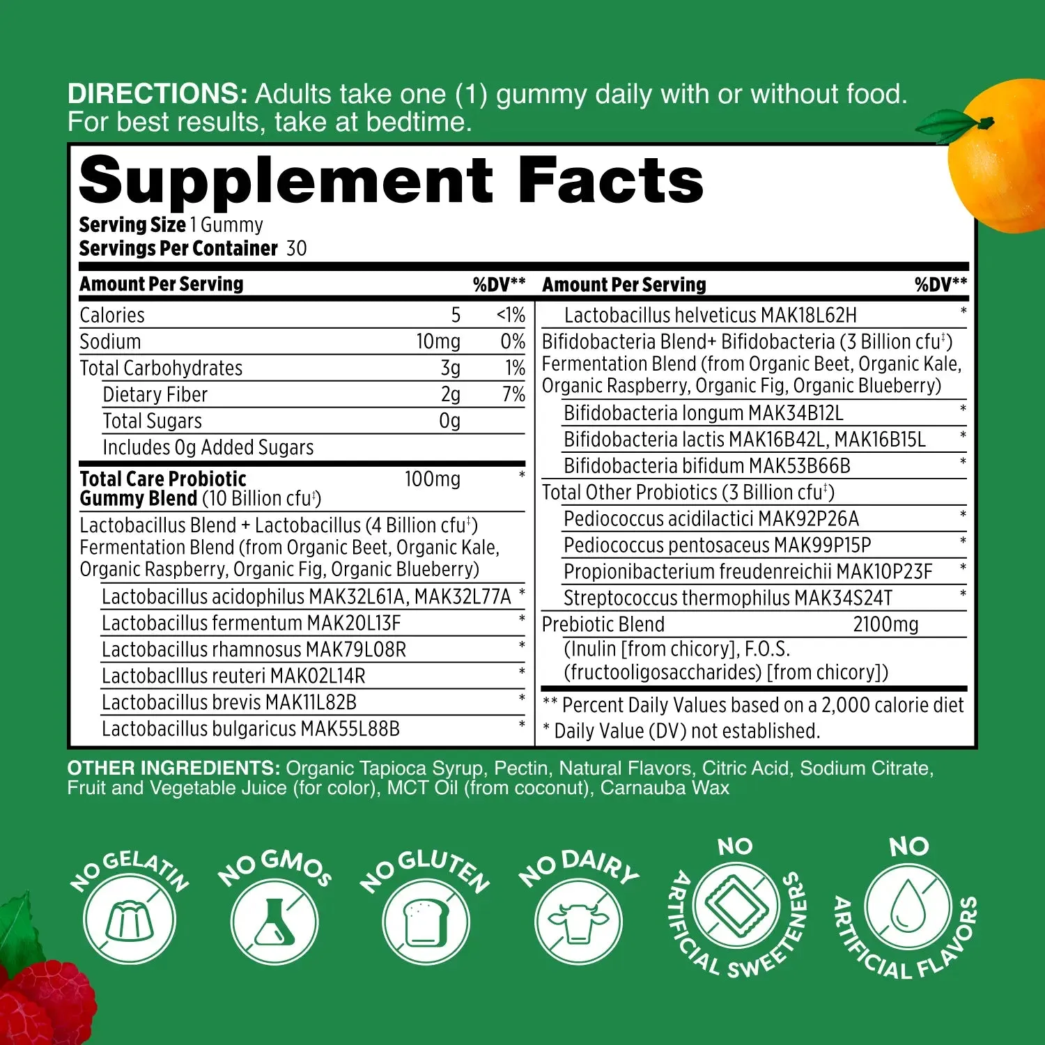 Total Care Probiotic Gummies - Fruit Fusion 30 Count