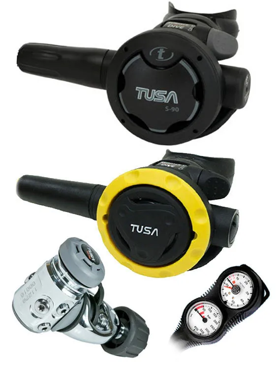 TUSA RS-790 Regulator Set: R-700 / S-90 / SS0001 Octopus & Free Termo Gauge