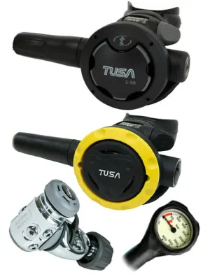 TUSA RS-790 Regulator Set: R-700 / S-90 / SS0001 Octopus & Free Termo Gauge