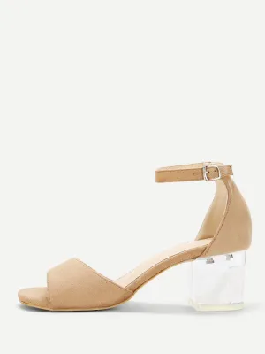 Two Part Clear Block Heels