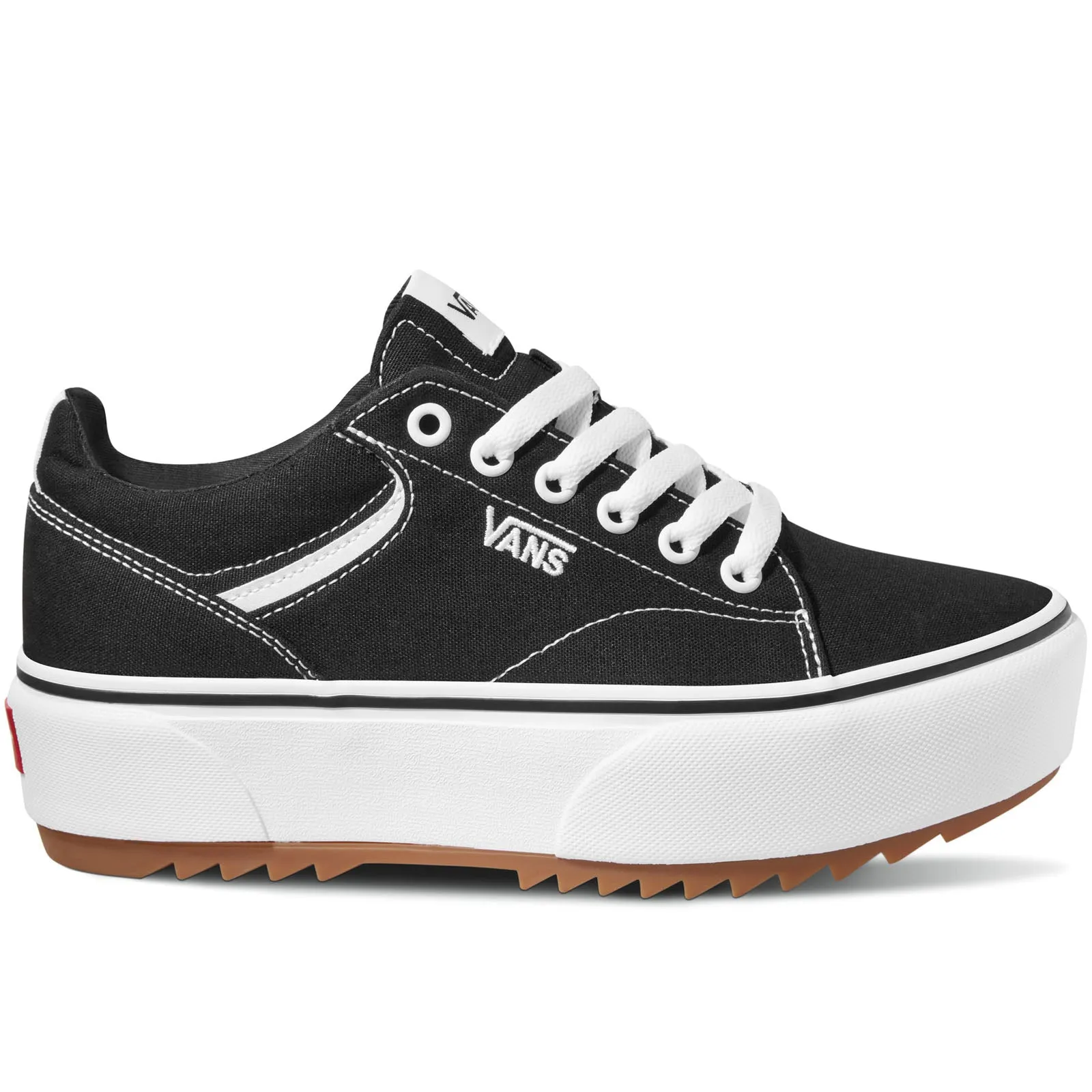 Vans Womens Seldan Platform Lace Up Trainers - Black