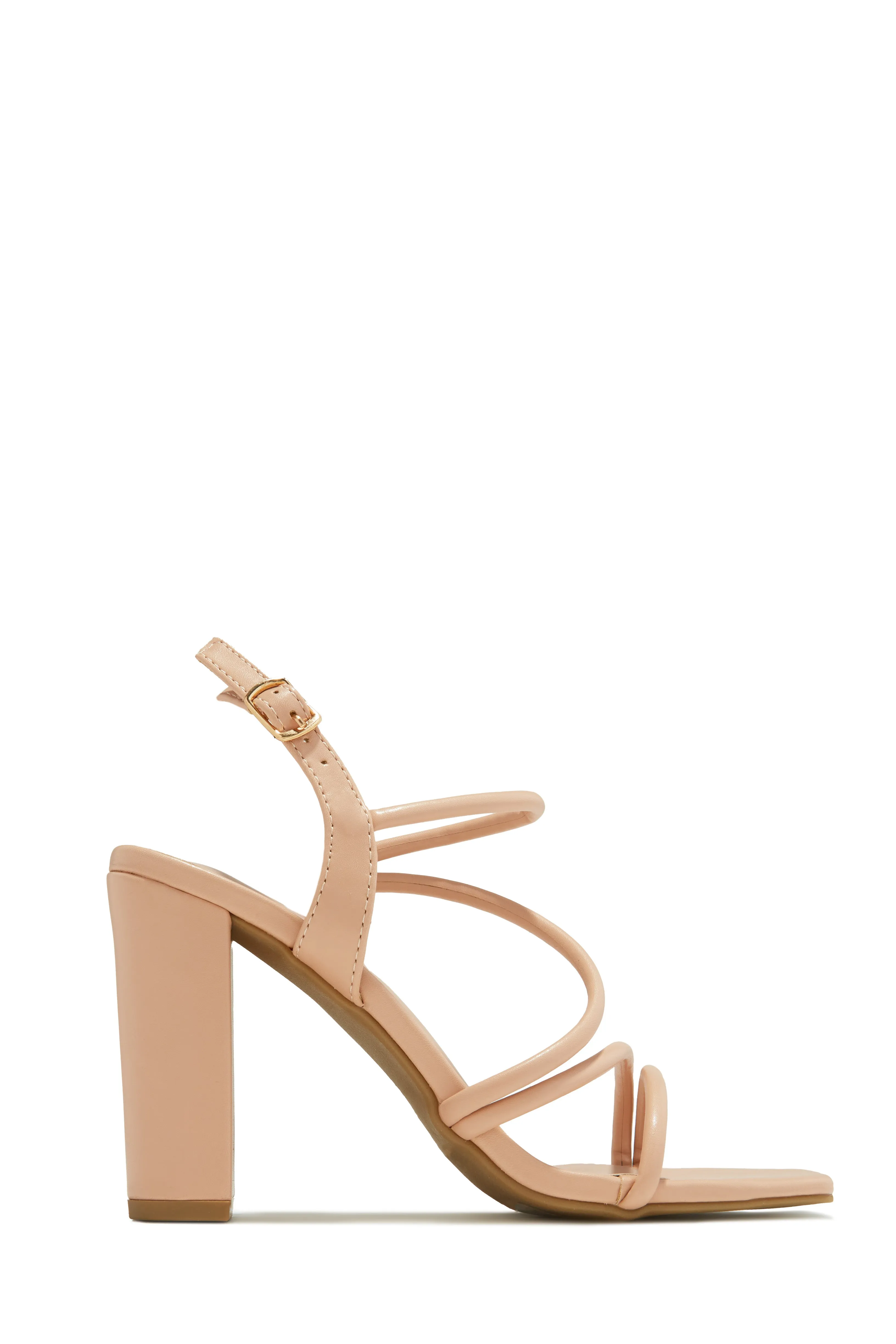 Victoria Block Heels - Nude