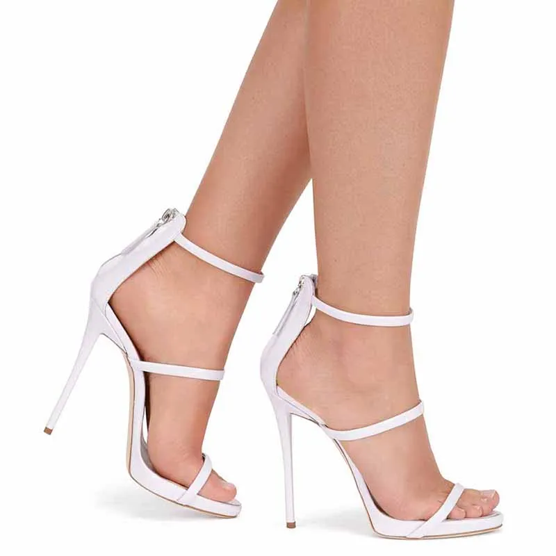 Women's Ankle Strap Stiletto Open Toe Sandals Sexy Triple Strappy High Heels