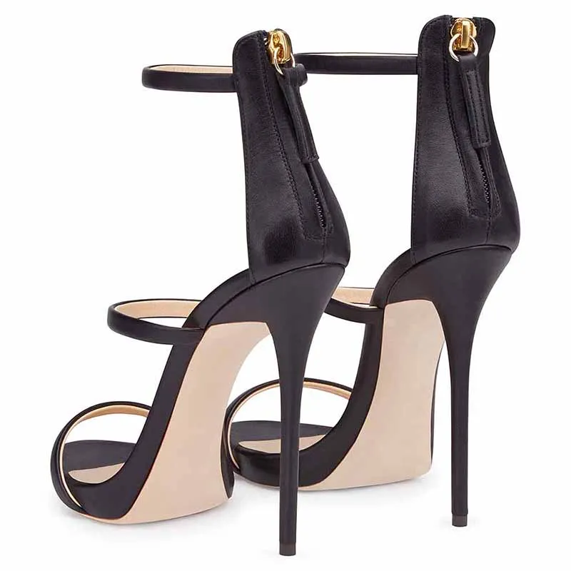 Women's Ankle Strap Stiletto Open Toe Sandals Sexy Triple Strappy High Heels