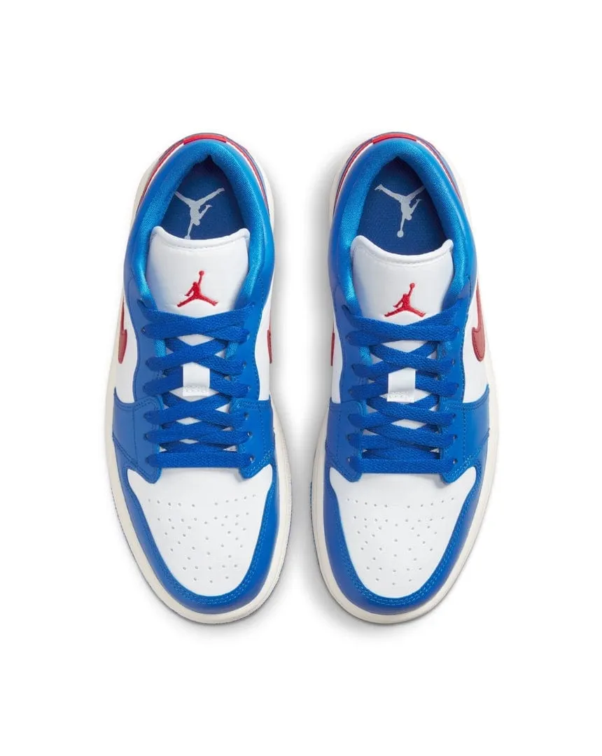 Women's Jordan 1 Low - Sport Blue / Gym Red - White - Sail