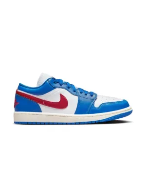 Women's Jordan 1 Low - Sport Blue / Gym Red - White - Sail