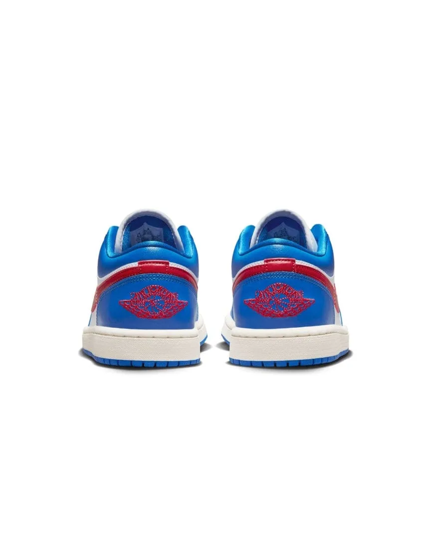 Women's Jordan 1 Low - Sport Blue / Gym Red - White - Sail