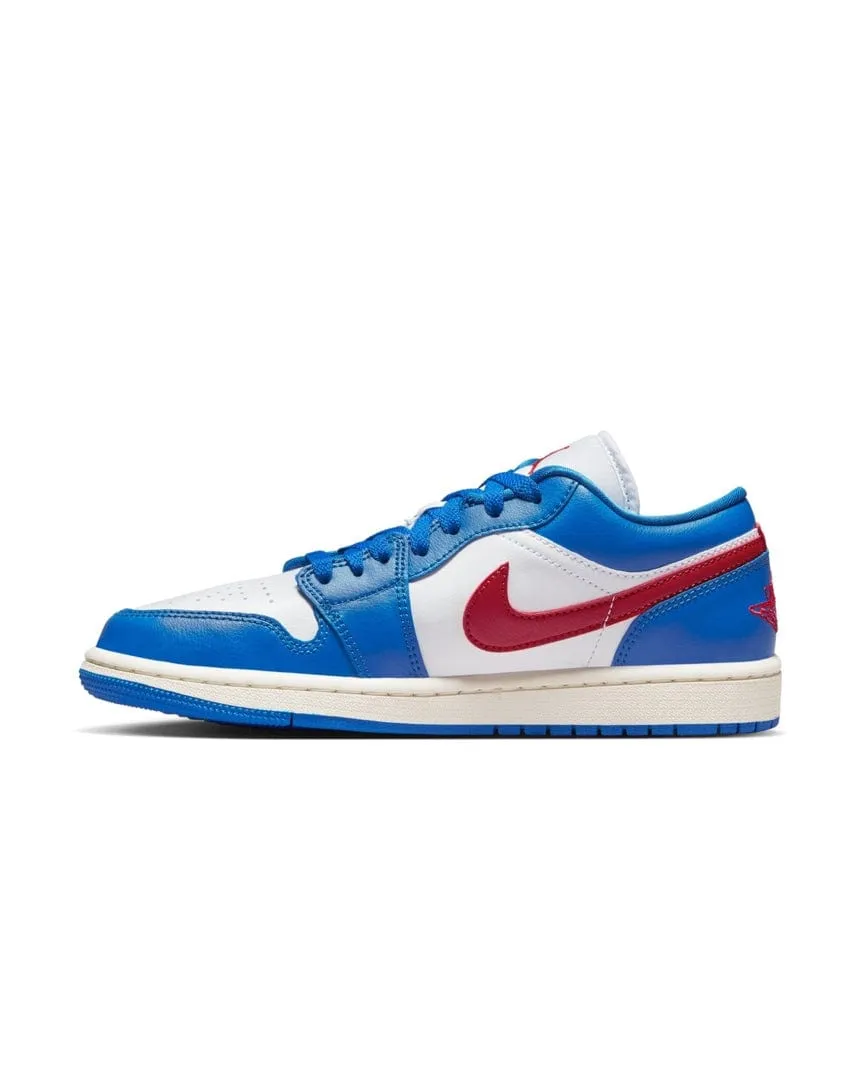 Women's Jordan 1 Low - Sport Blue / Gym Red - White - Sail