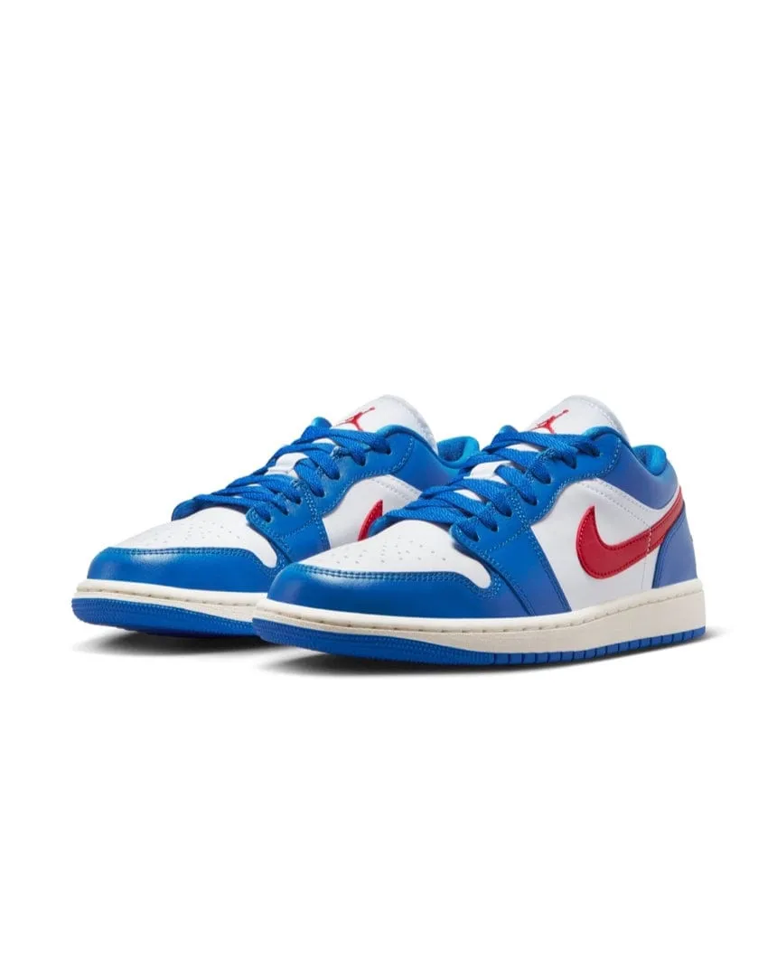 Women's Jordan 1 Low - Sport Blue / Gym Red - White - Sail