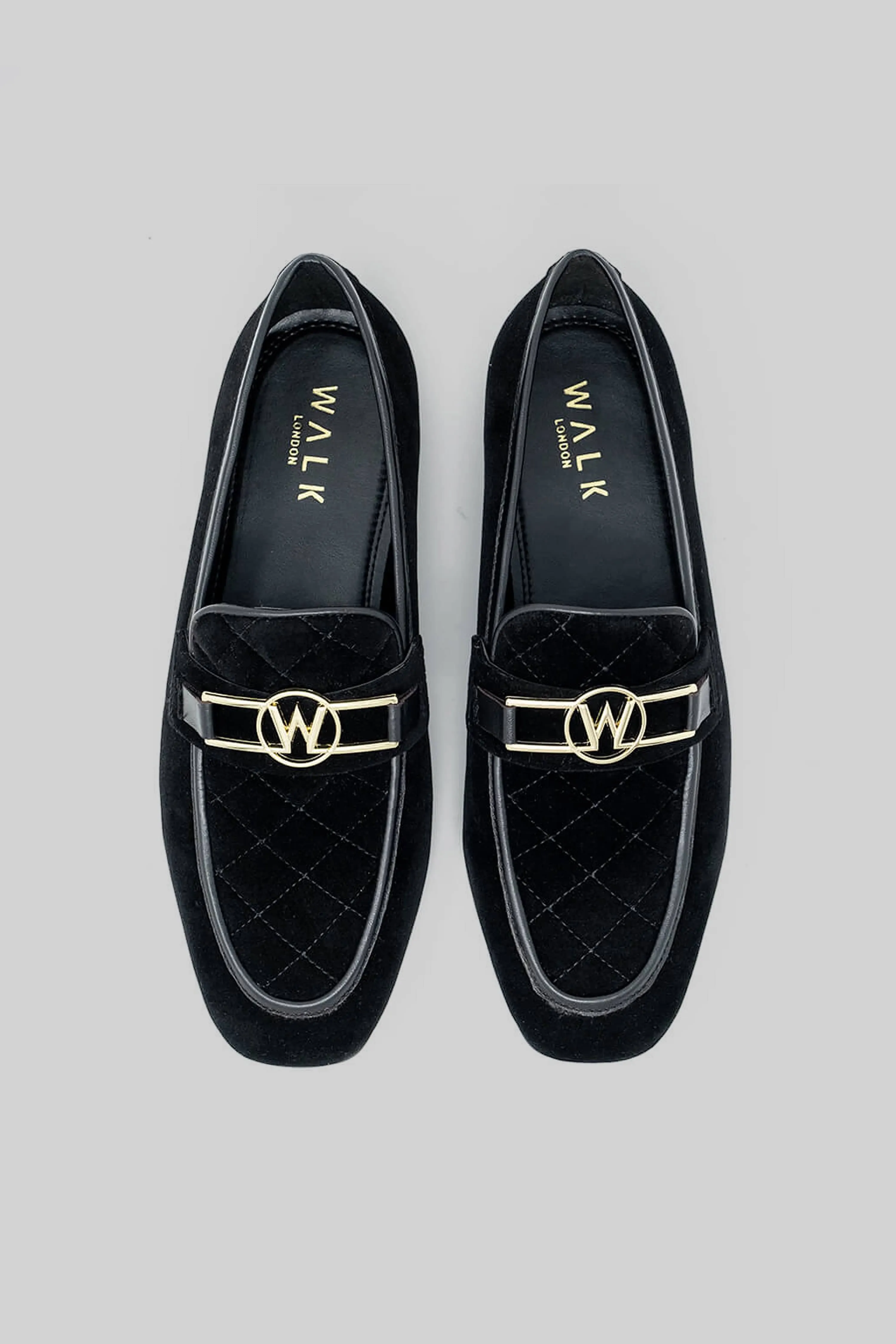 Woody Black Quilted Velvet Loafers