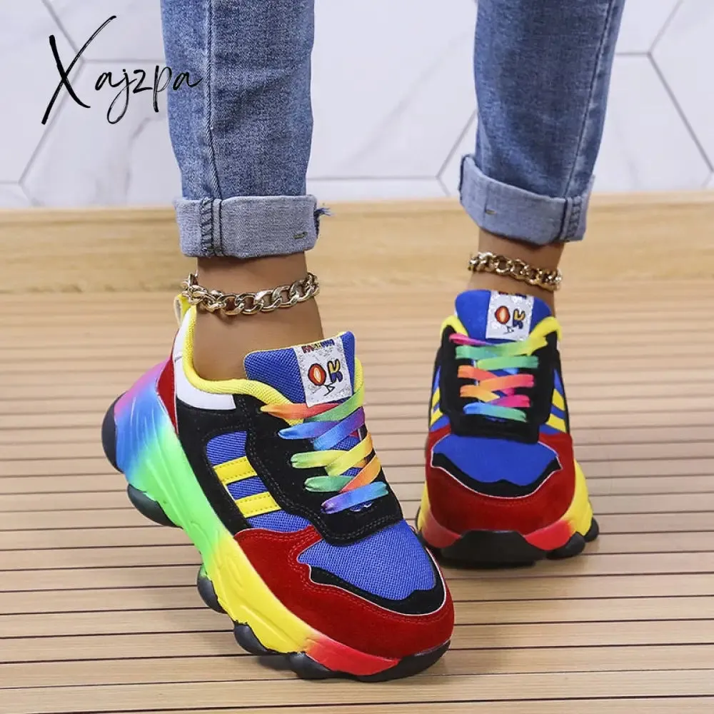 Xajzpa - Casual Patchwork Round Comfortable Sport Shoes