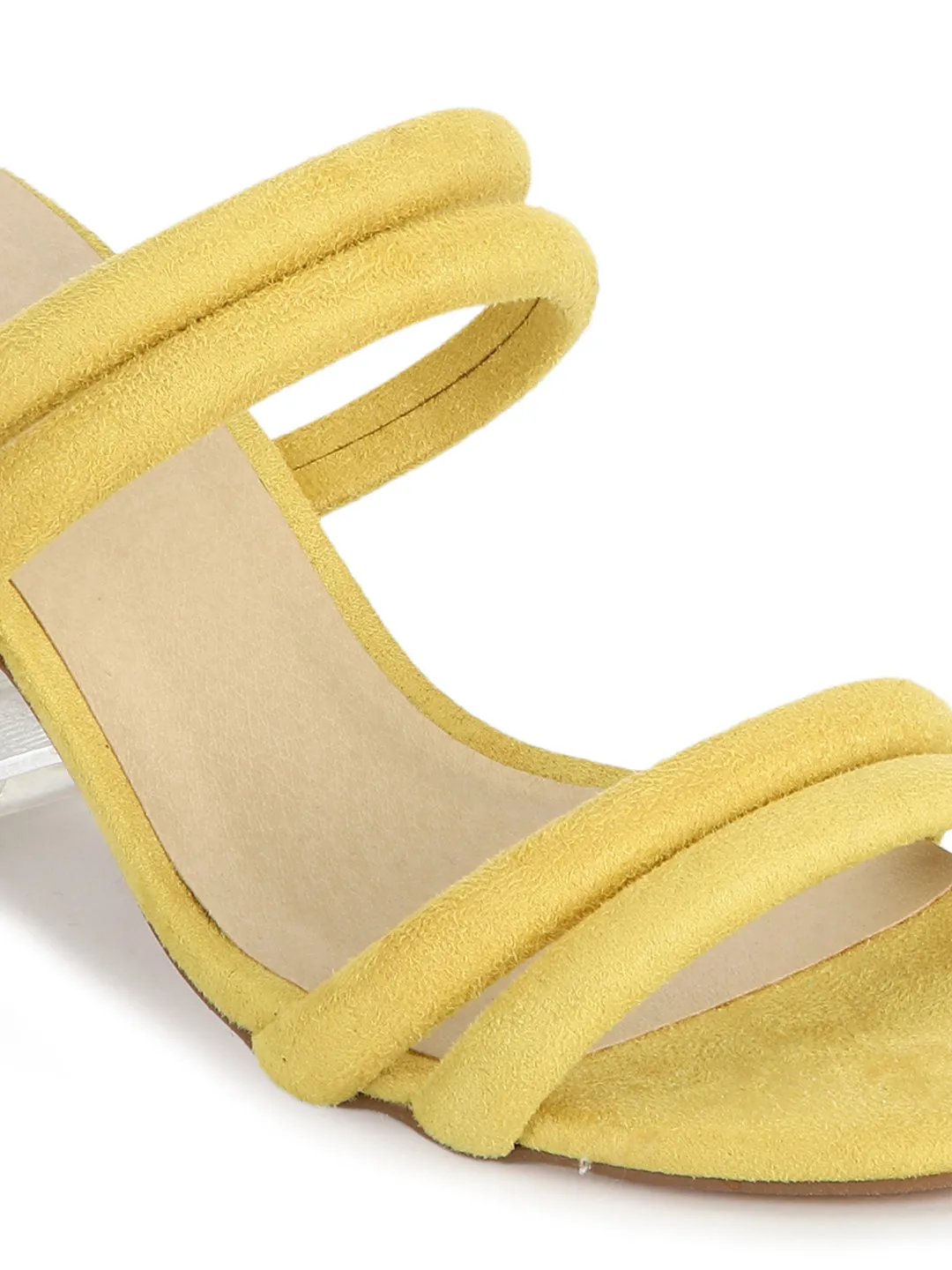 Yellow Micro Slip-on Block Heels